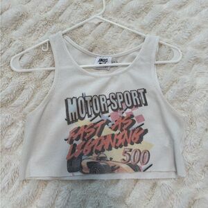 Princess Polly White Motorsport Crop Top
